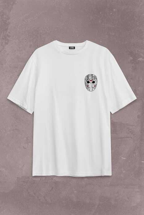 13. Cuma Onüçüncü Friday The 13Th 13 Sırt Ön Baskılı Oversize Tişört Unisex T-Shirt - 1