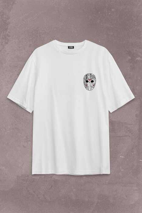 13. Cuma Onüçüncü Friday The 13Th 13 Sırt Ön Baskılı Oversize Tişört Unisex T-Shirt - 1