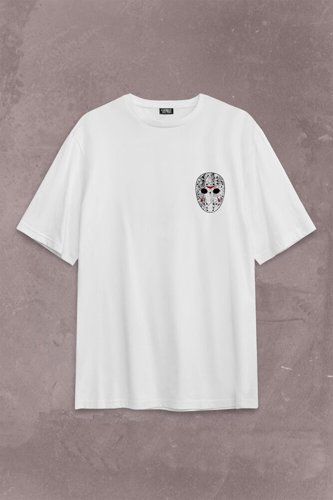 13. Cuma Onüçüncü Friday The 13Th 13 Sırt Ön Baskılı Oversize Tişört Unisex T-Shirt - 1