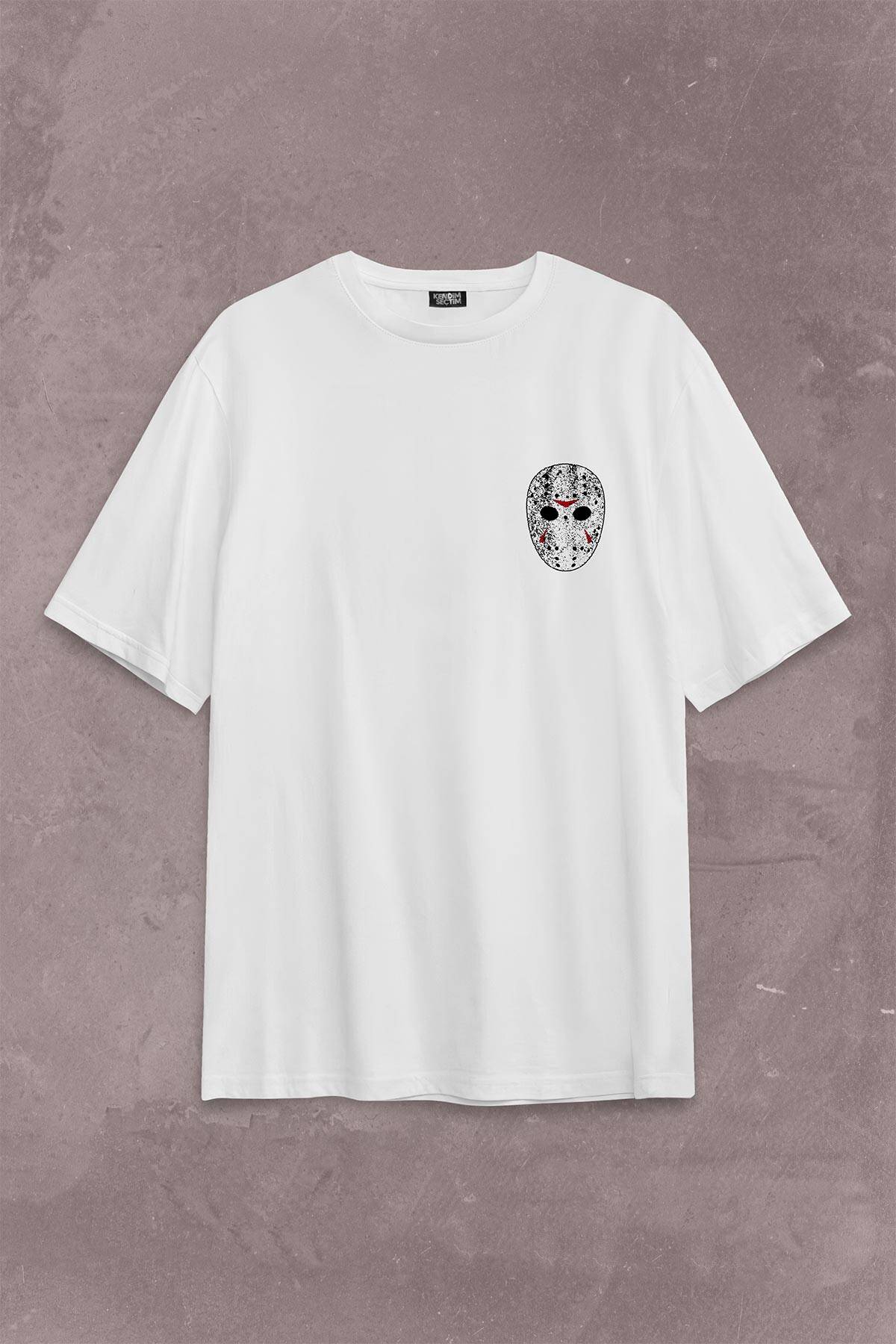 13. Cuma Onüçüncü Friday The 13Th 13 Sırt Ön Baskılı Oversize Tişört Unisex T-Shirt - 1
