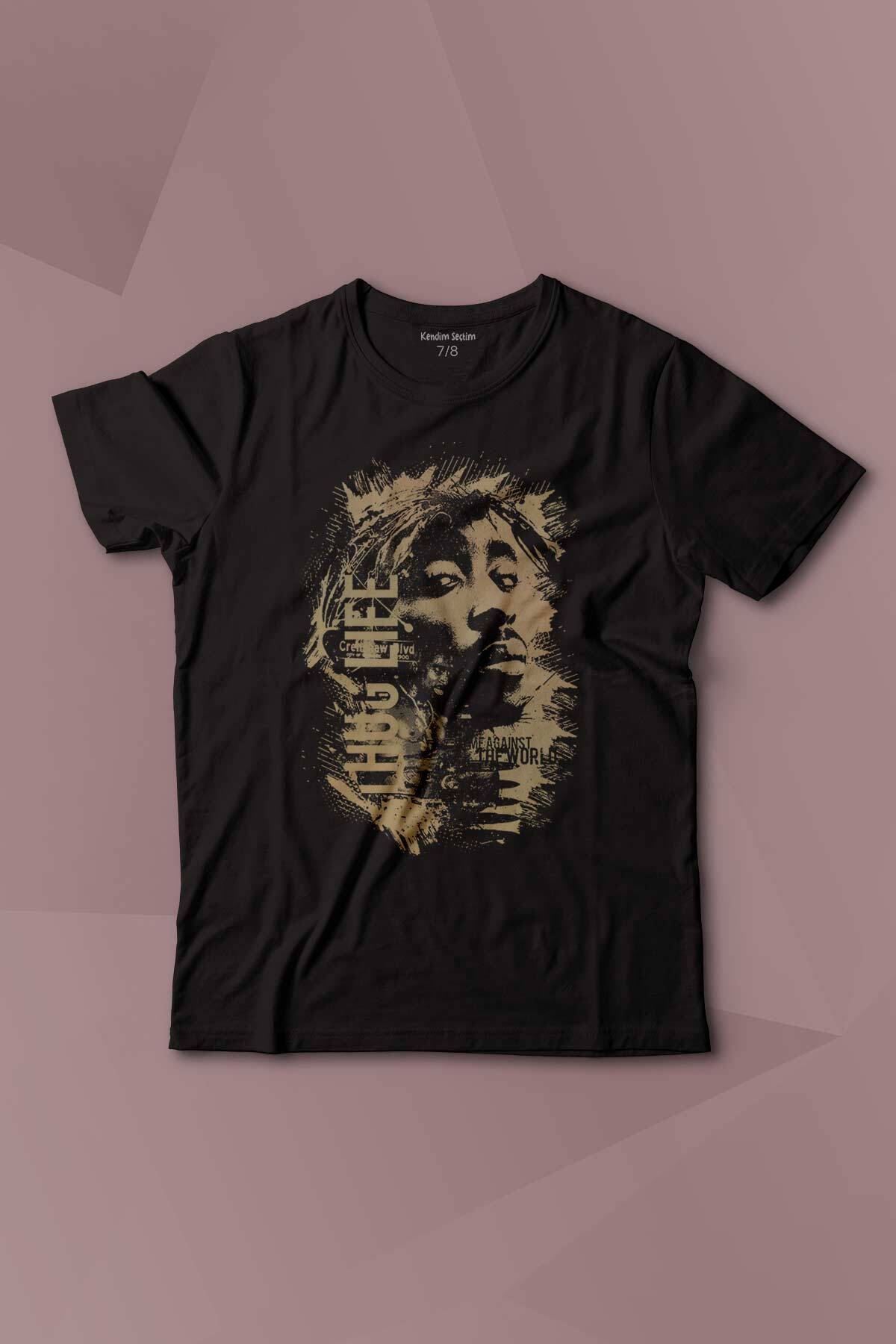 2Pac Hip Hip Rap Amerika West Coast Baskılı Çocuk Tişört Kısa Kollu - 1