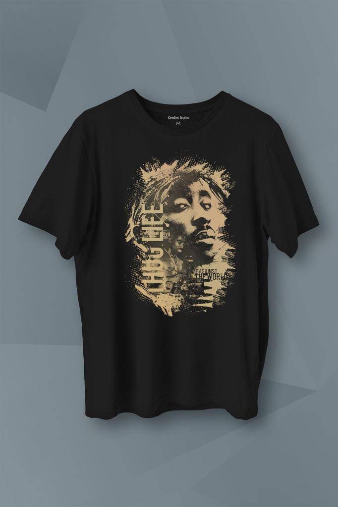 2Pac Hip Hip Rap Amerika West Coast Baskılı Tişört Unisex T-Shirt - 1