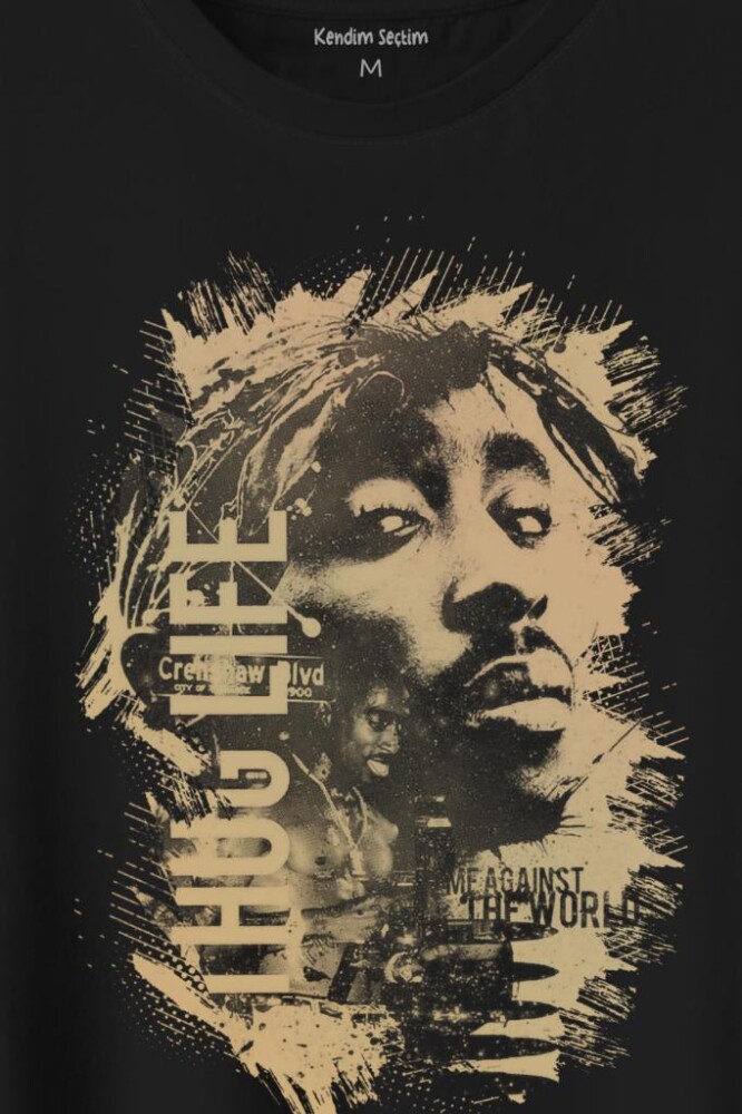 2Pac Hip Hip Rap Amerika West Coast Baskılı Tişört Unisex T-Shirt - 2