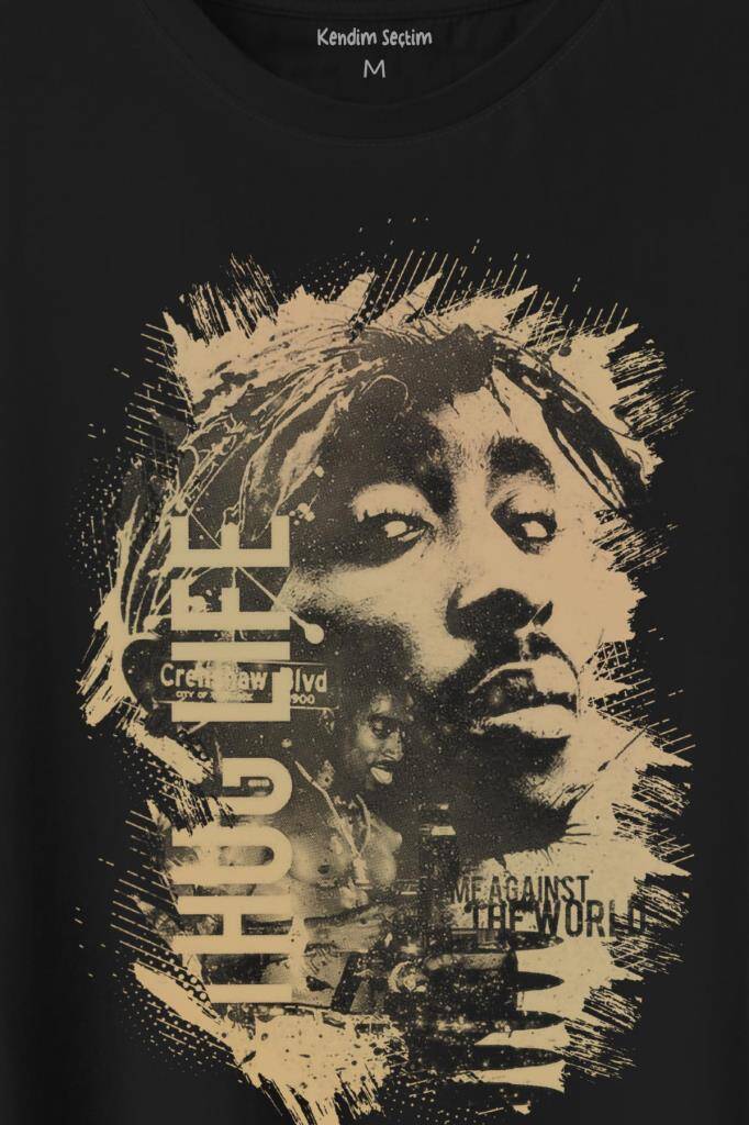 2Pac Hip Hip Rap Amerika West Coast Baskılı Tişört Unisex T-Shirt (1)