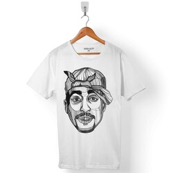 2PAC TUPAC SHAKUR MAKAVELI CARTOON ATWORK HİP HOP ERKEK TİŞÖRT - 1