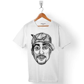 2PAC TUPAC SHAKUR MAKAVELI CARTOON ATWORK HİP HOP ERKEK TİŞÖRT - 1