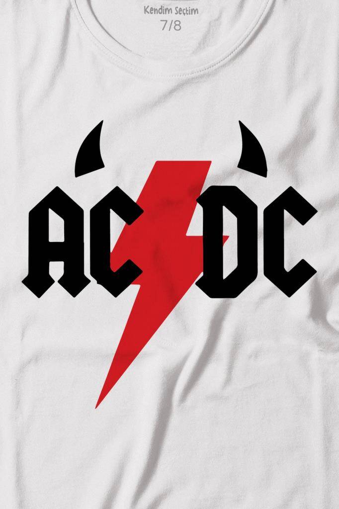 Ac Dc Alternatif Doğru Akım Music Devil Baskılı Tişört Çocuk T-shirt (1)
