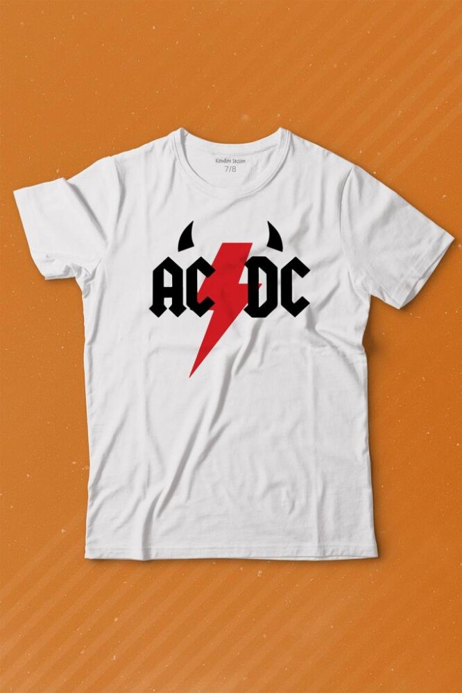 Ac Dc Alternatif Doğru Akım Music Devil Baskılı Tişört Çocuk T-shirt - KENDİM SEÇTİM