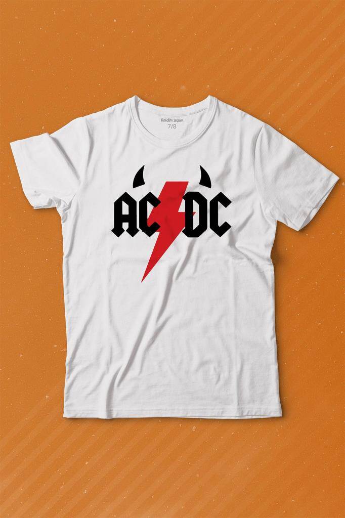 Ac Dc Alternatif Doğru Akım Music Devil Baskılı Tişört Çocuk T-shirt - 1
