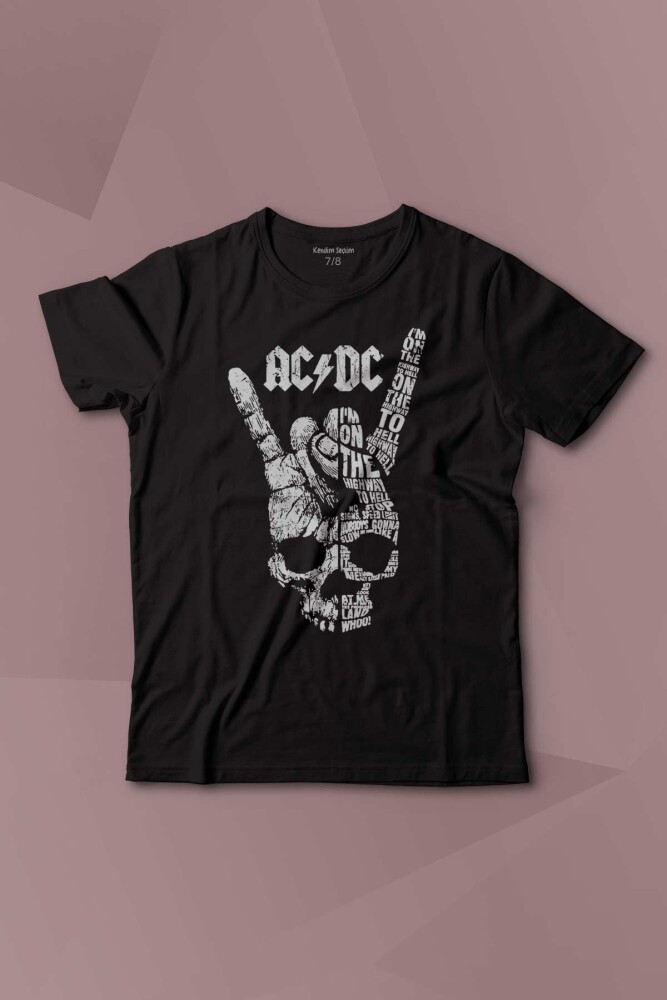 AC DC Hard Rock Music Müzik Baskılı Çocuk Tişört Kısa Kollu - 1