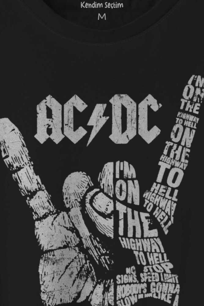 AC DC Hard Rock Music Müzik Baskılı Tişört Unisex T-shirt (1)
