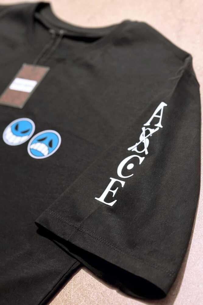 Ace Fire Fist Whitebeard Pirates Portgas One Piece ASCE Anime Kol Baskılı Oversize T-shirt - 3