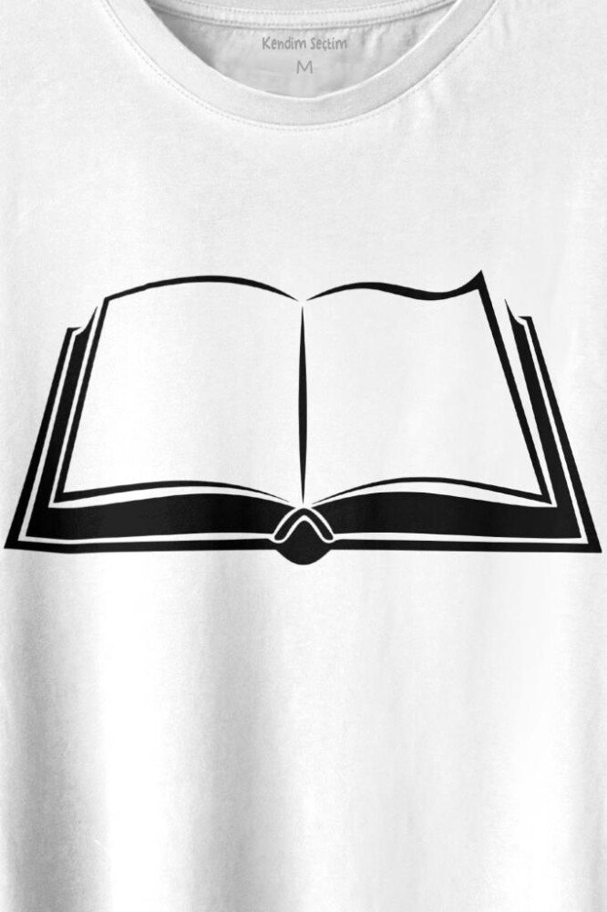 Açık Kitap Sayfası Edebiyat Roman Şiir Şair Adam Baskılı Tişört Unisex T-shirt - 2
