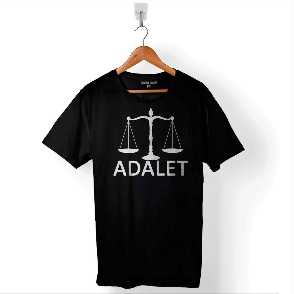 Adalet Terazisi Eylem Direniş Propaganda Baskılı Tişört Unisex T-Shirt - 1