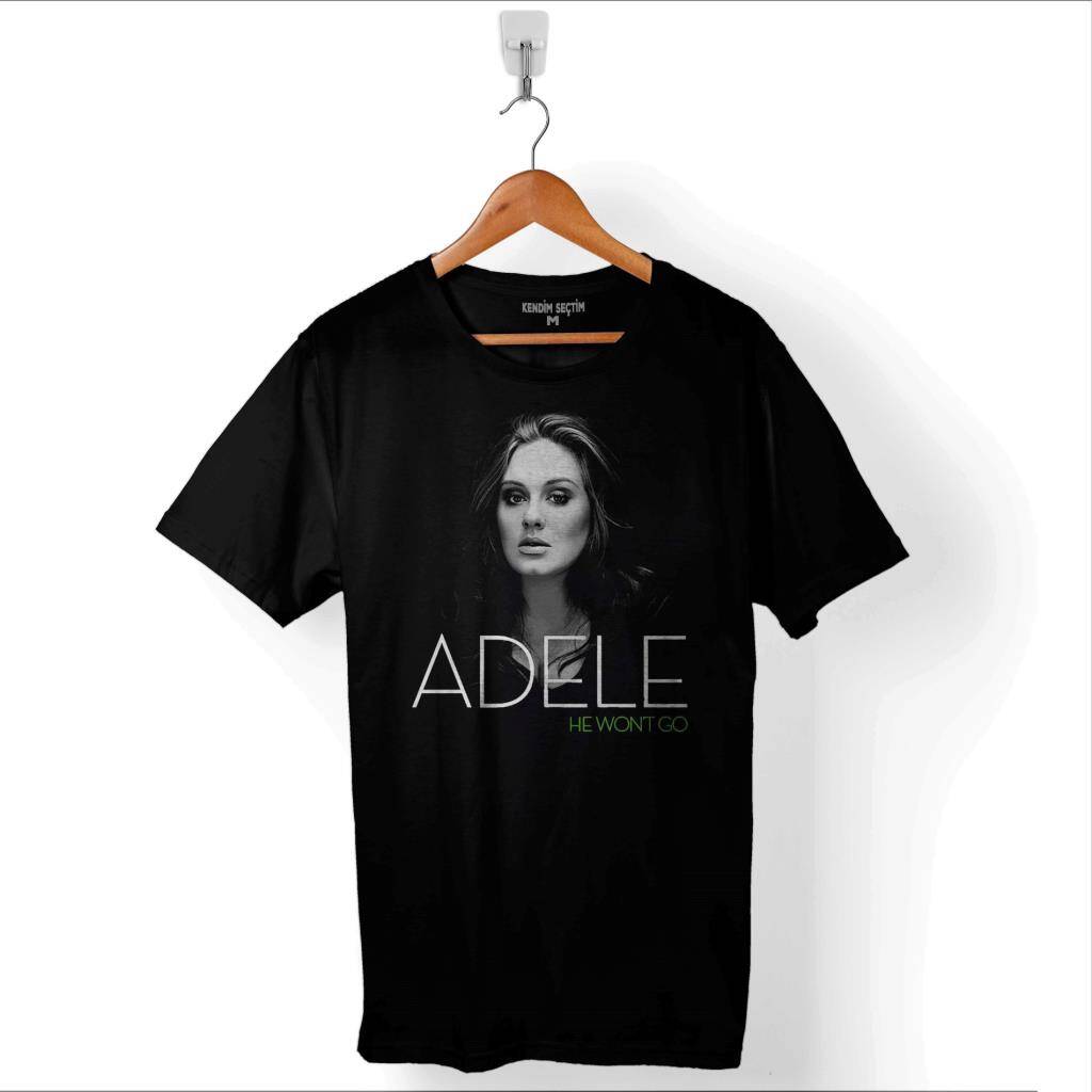 Adele Tour He Won'T Go Lyrıcs Baskılı Tişört Unisex T-Shirt - 1