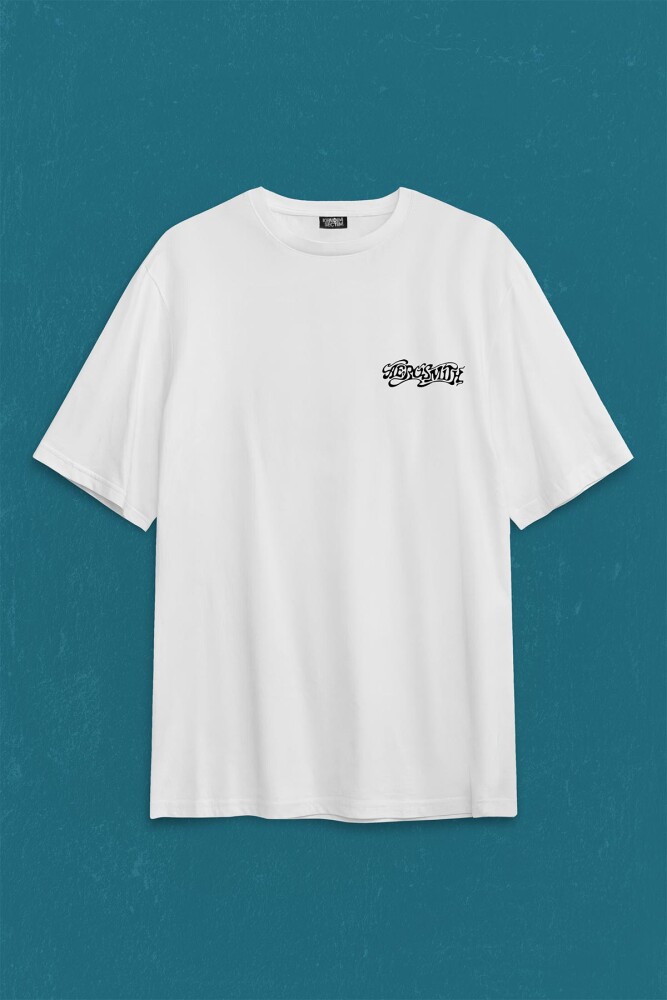 Aerosmith Steven Tyler Black On Black Wings Sırt Ön Baskılı Oversize Tişört Unisex T-Shirt - 1