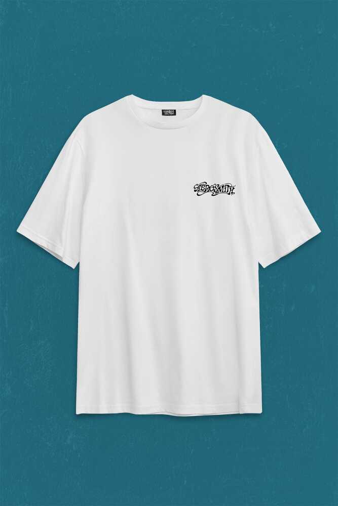 Aerosmith Steven Tyler Black On Black Wings Sırt Ön Baskılı Oversize Tişört Unisex T-Shirt