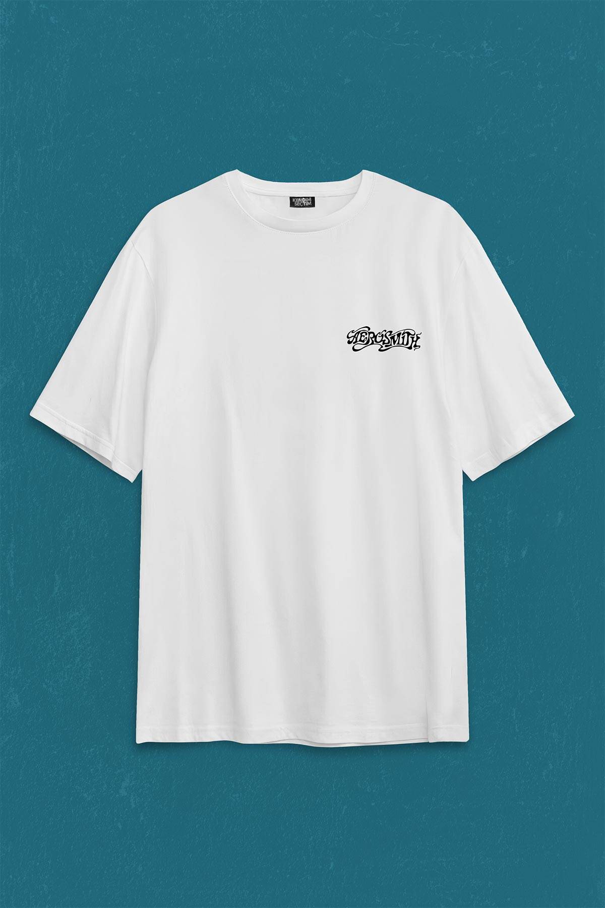 Aerosmith Steven Tyler Black On Black Wings Sırt Ön Baskılı Oversize Tişört Unisex T-Shirt - 1