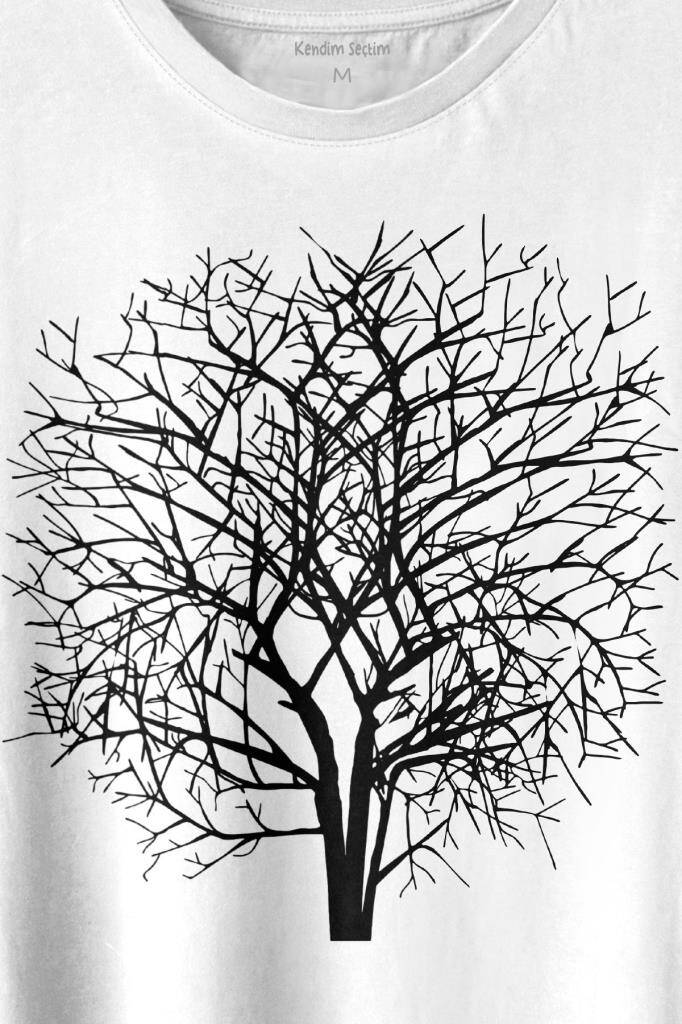 Ağaç Perisi Dalları Çizim Baskılı Tişört Unisex T-shirt (1)