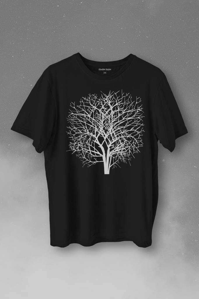 Ağaç Perisi Dalları Çizim Baskılı Tişört Unisex T-Shirt - 1