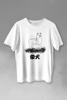 Akita Dog Japon Köpeği Shiba Inu Samurai Japanese Baskılı Tişört Unisex T-shirt - 1