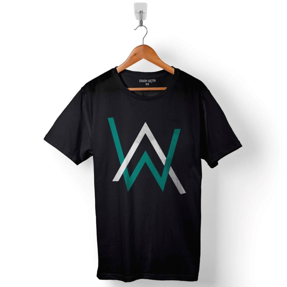 Alan Walker Logosu Baskılı Tişört Unisex T-Shirt - 1