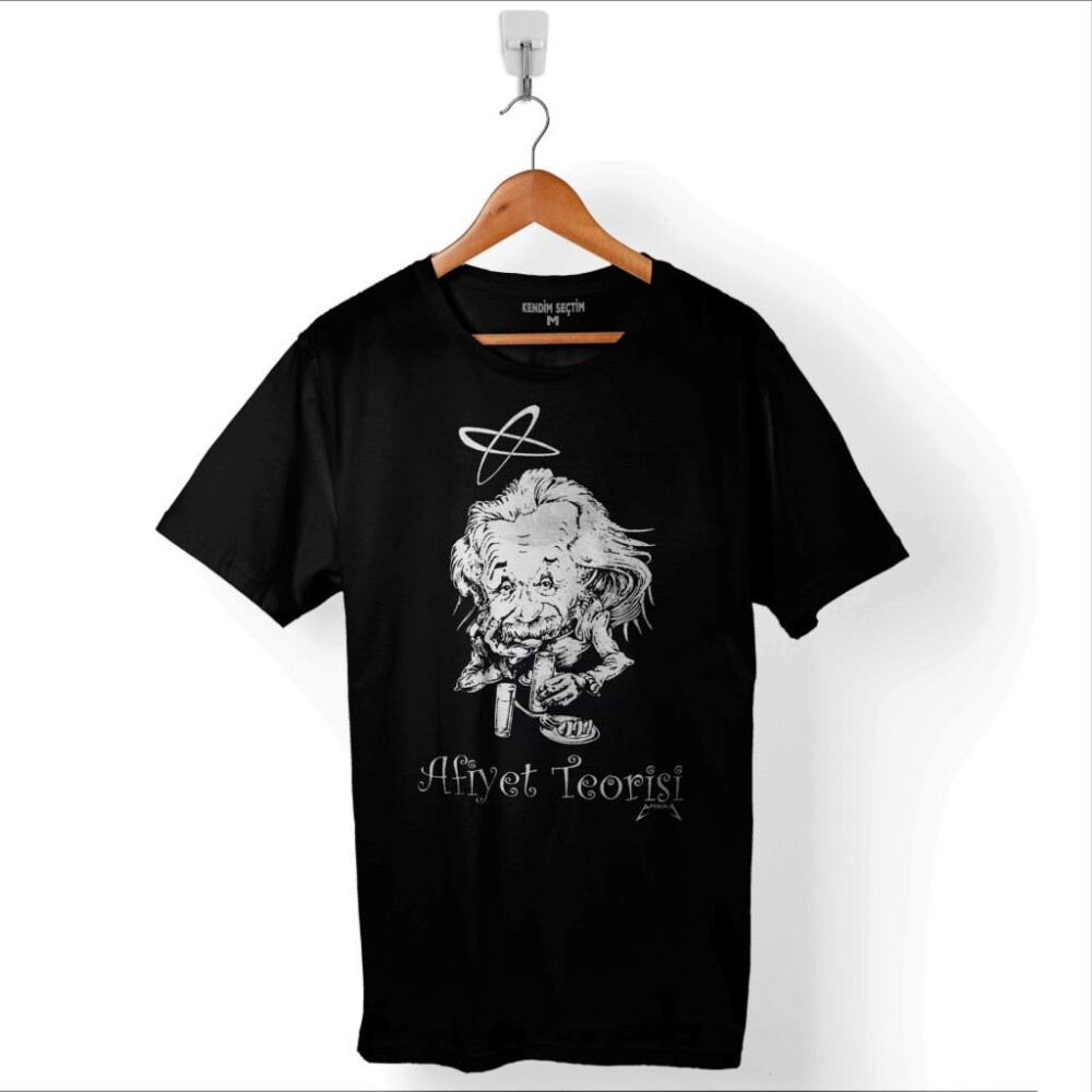 Albert Einstein Afiyet Teorisi Genel İçicirakı Baskılı Tişört Unisex T-Shirt - 1