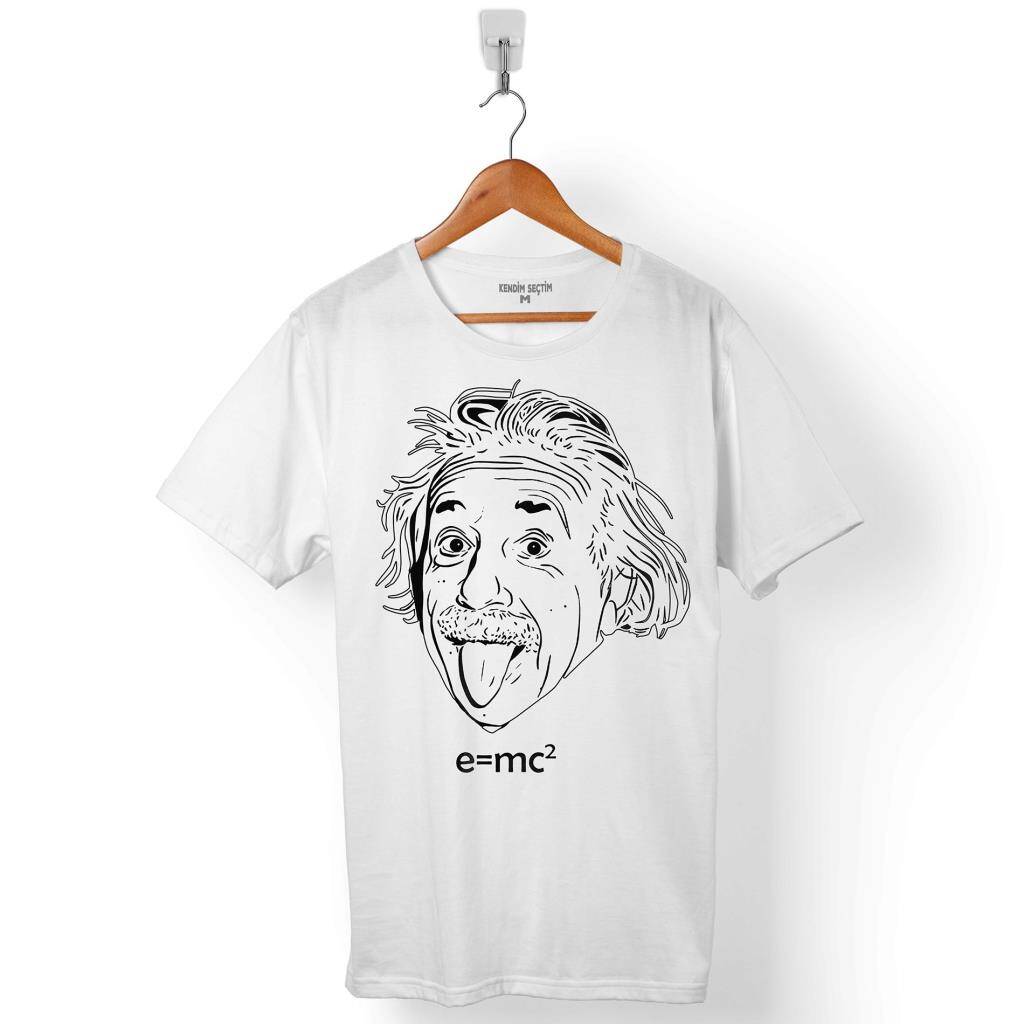 ALBERT EINSTEIN FİZİK FÖRMÜL DENKLEM E=MC2 IŞIK HIZI ERKEK TİŞÖRT - 1