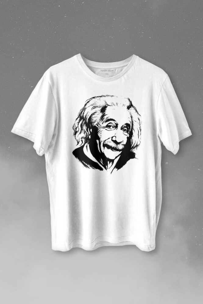 Albert Einstein İzafiyet Görelilik Teoremi Fizik Baskılı Tişört Unisex T-shirt - KENDİM SEÇTİM