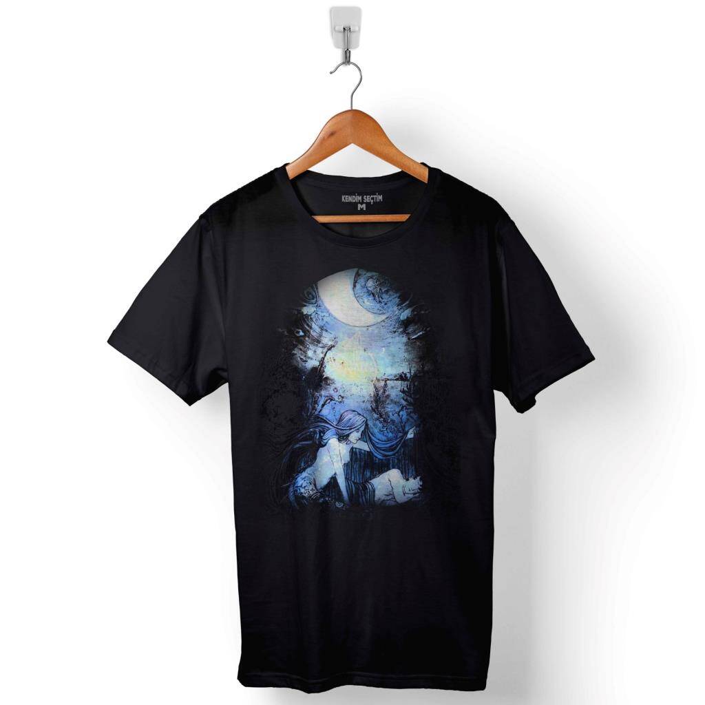 Alces Ecaılles De Lune Baskılı Tişört Unisex T-Shirt - 1