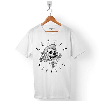 ALEX TUMER ARCTIC MONKEYS SKULL KURU KAFA MÜZİK ERKEK TİŞÖRT - 1