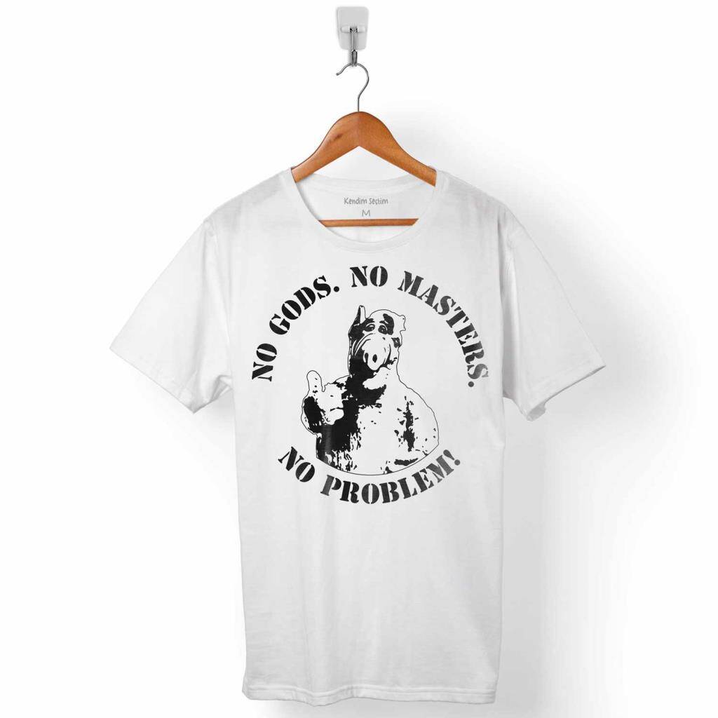 ALF NO GODS NO MASTERS NO PROBELEM MELMAC ERKEK TİŞÖRT - 1