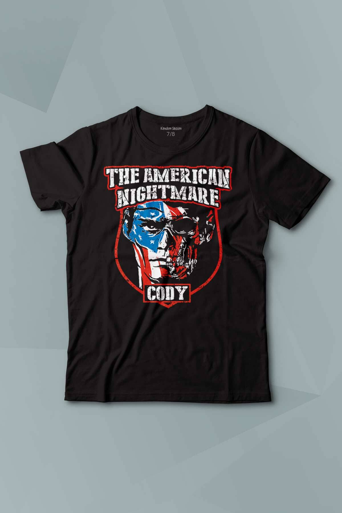 Amerikan Güreşi Cody Rhodes Nightmare Wwe Baskılı Çocuk Tişört Kısa Kollu - 1