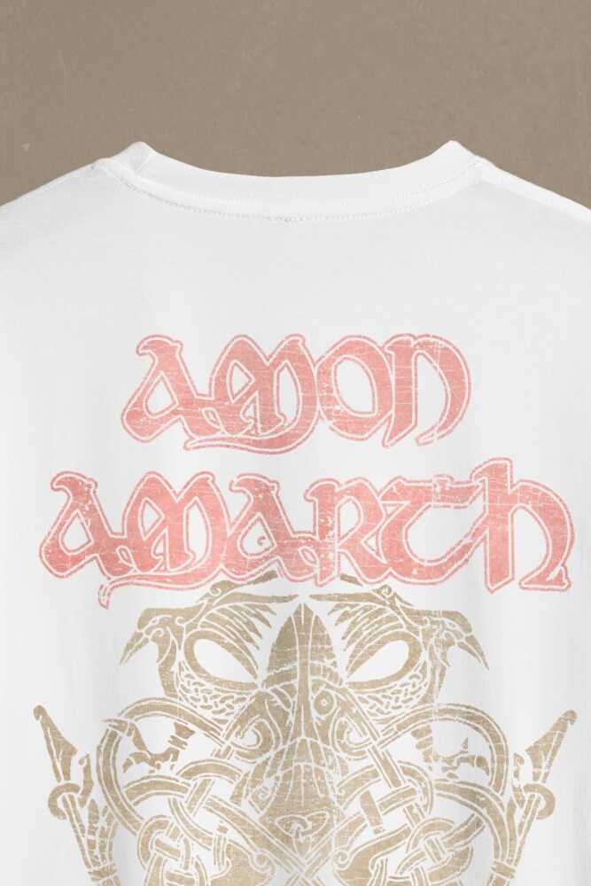 Amon Amarth Beyaz Oversize Tişört Metal Music Viking Baskılı Tişört - 4