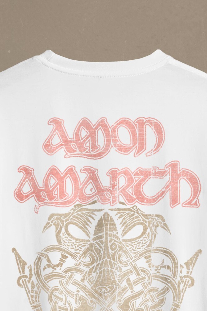 Amon Amarth Beyaz Oversize Tişört Metal Music Viking Baskılı Tişört - 4