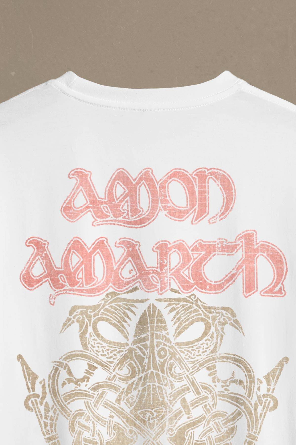 Amon Amarth Beyaz Oversize Tişört Metal Music Viking Baskılı Tişört - 4