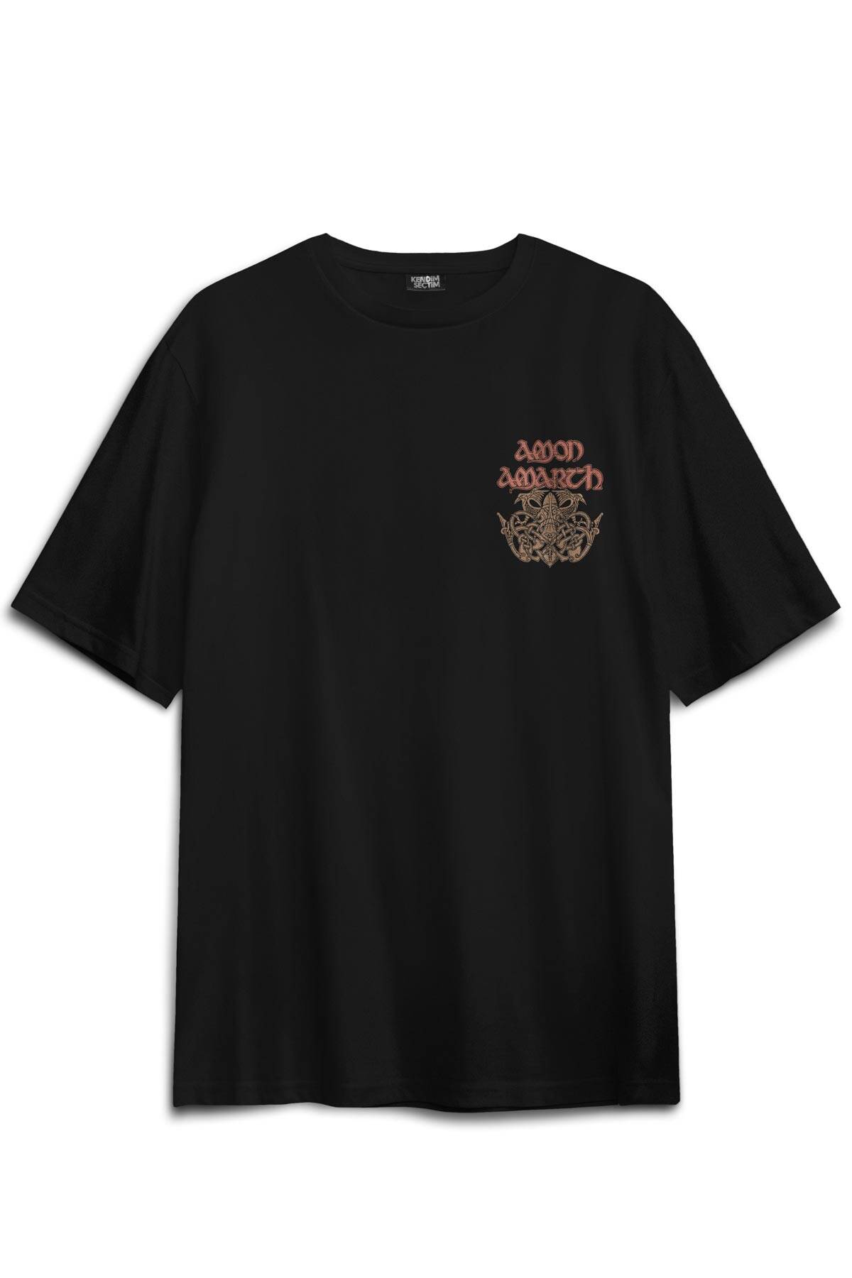 Amon Amarth Siyah Oversize Tişört Metal Music Viking Baskılı Tişört (1)
