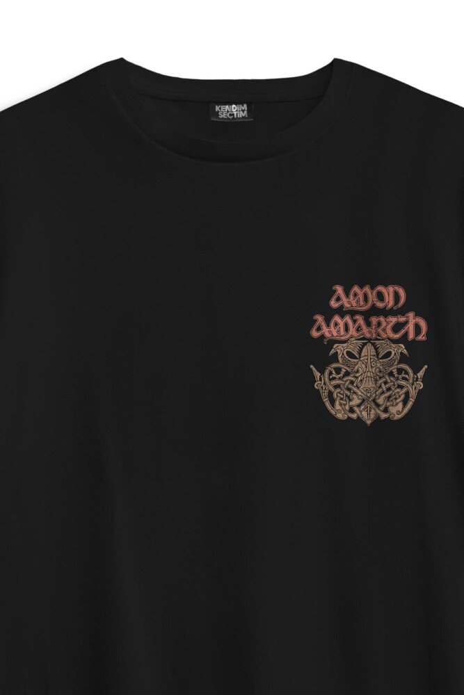 Amon Amarth Siyah Oversize Tişört Metal Music Viking Baskılı Tişört - 3