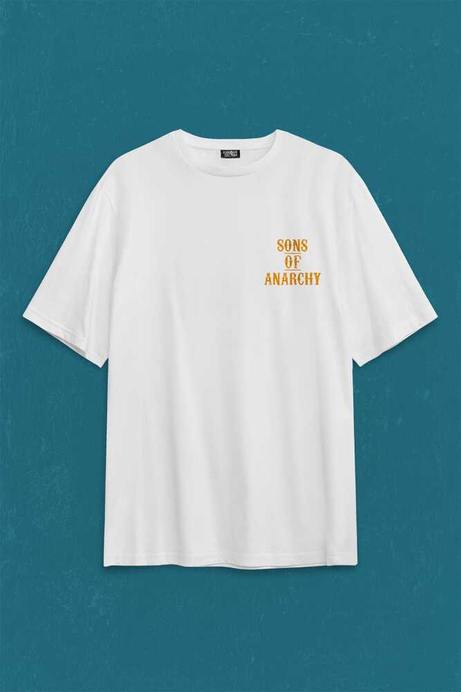 Anarşi Eylem I How To Draw The Sons Of Anarchy Sırt Ön Baskılı Oversize Tişört Unisex T-Shirt - 1