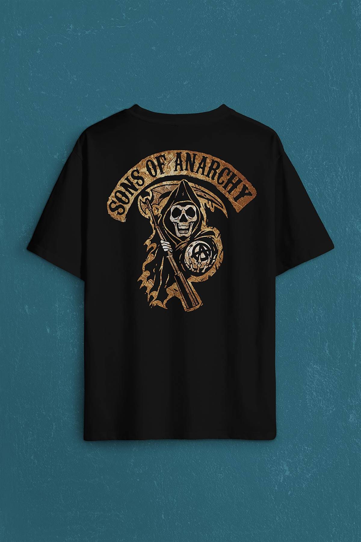 Anarşi Eylem I How To Draw The Sons Of Anarchy Sırt Ön Baskılı Oversize Tişört Unisex T-Shirt - 1