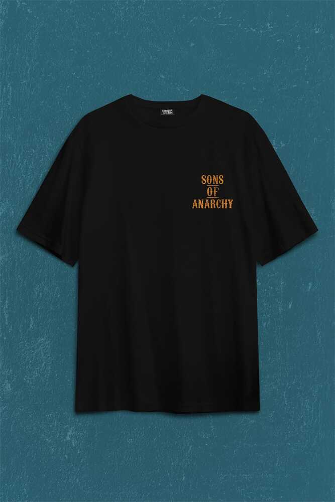 Anarşi Eylem I How To Draw The Sons Of Anarchy Sırt Ön Baskılı Oversize Tişört Unisex T-Shirt (1)