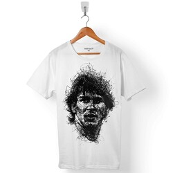 ANDRES LEO LIONEL MESSI ÇİZİM PORTRE SİLÜET TASARIM ERKEK TİŞÖRT - 1