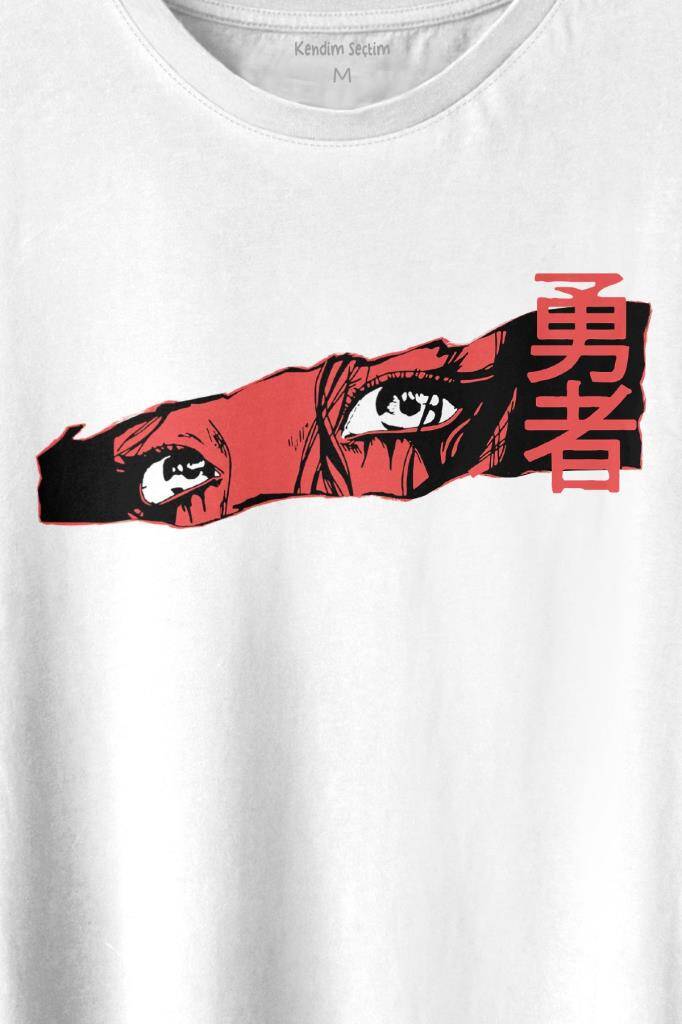 Anime Eyes Japanese Göz Japonca Urban Street Baskılı Tişört Unisex T-shirt - 2