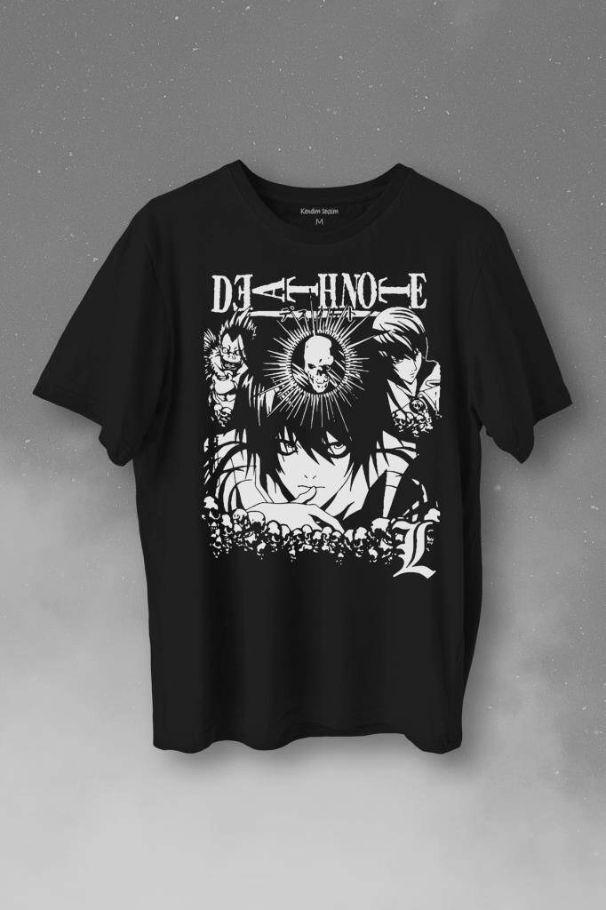 Anime Naruto Death Note Skull King Crow Anime Baskılı Tişört Unisex T-Shirt - 1