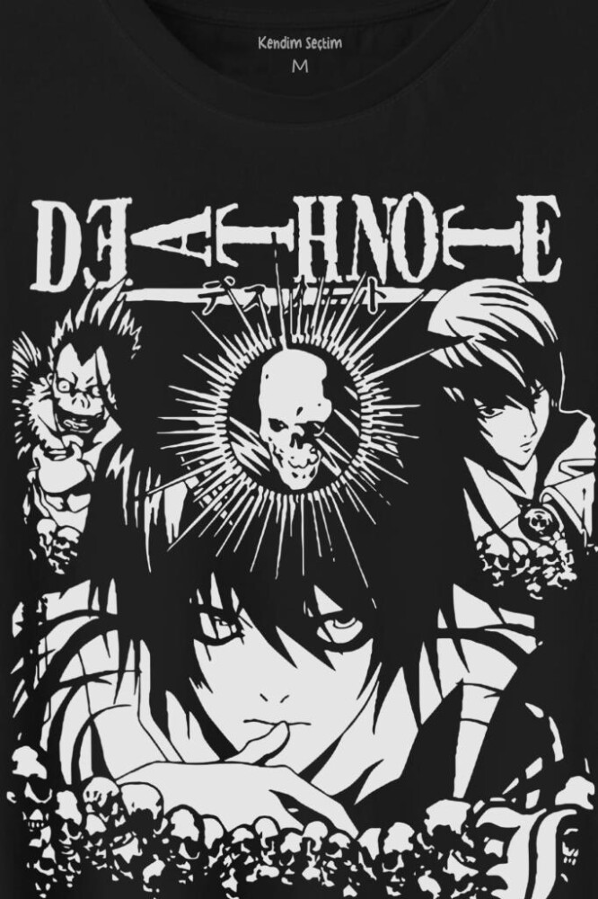 Anime Naruto Death Note Skull King Crow Anime Baskılı Tişört Unisex T-Shirt - 2