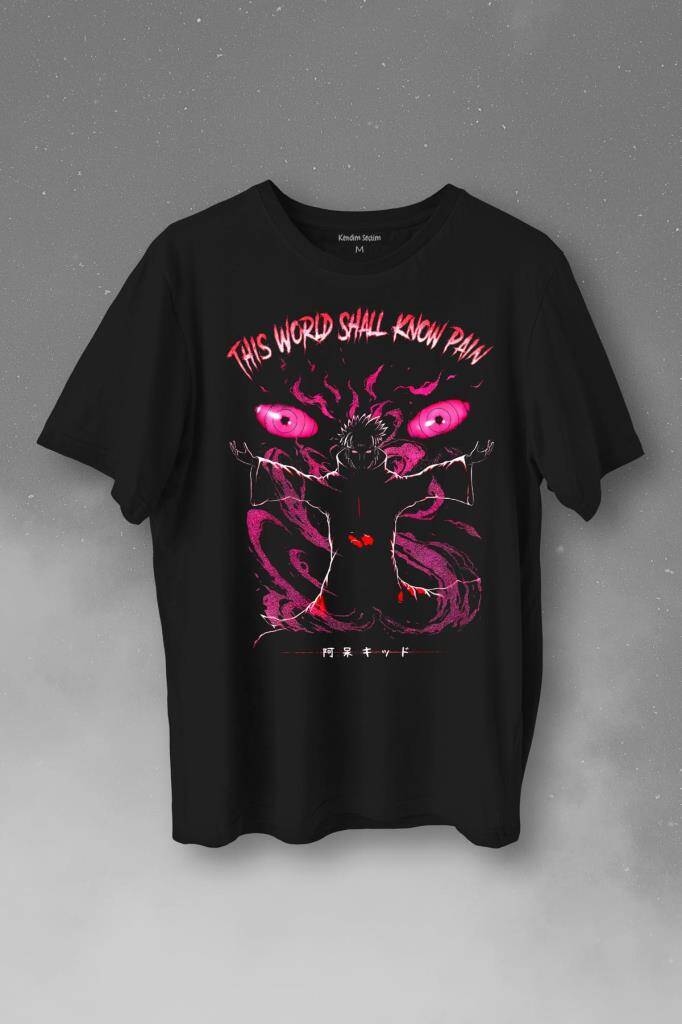 Anime Pain Retro Harajuku Japanese Japonca Urban Baskılı Tişört Unisex T-Shirt - 1