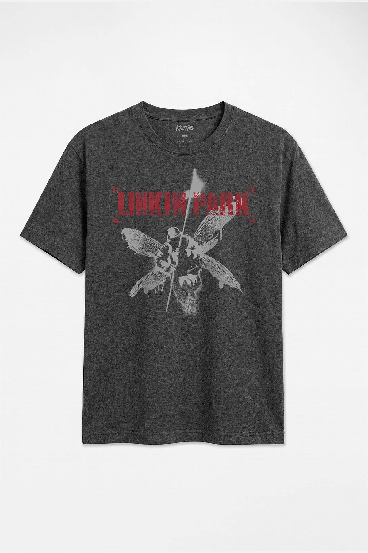 Antrasit Melanj Regular Fit Unisex Linkin Park Hybrid Theory Chester Bennington Nu Metal Tişört - 1