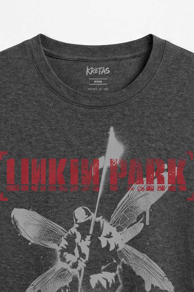 Antrasit Melanj Regular Fit Unisex Linkin Park Hybrid Theory Chester Bennington Nu Metal Tişört (1)