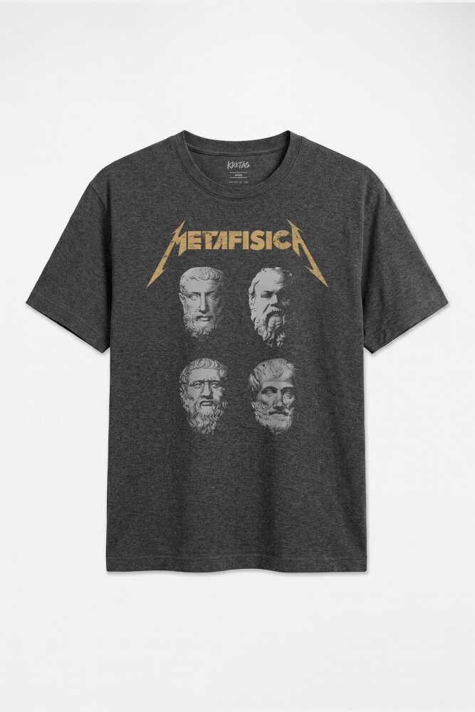 Antrasit Melanj Regular Unisex Metafisica Metafizik Felsefe Filozof Sokrates Aristo Tişört - 1