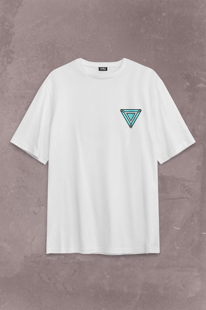 Arc Reactor Iron Man Demir Adam Sırt Ön Baskılı Oversize Tişört Unisex T-Shirt - 1